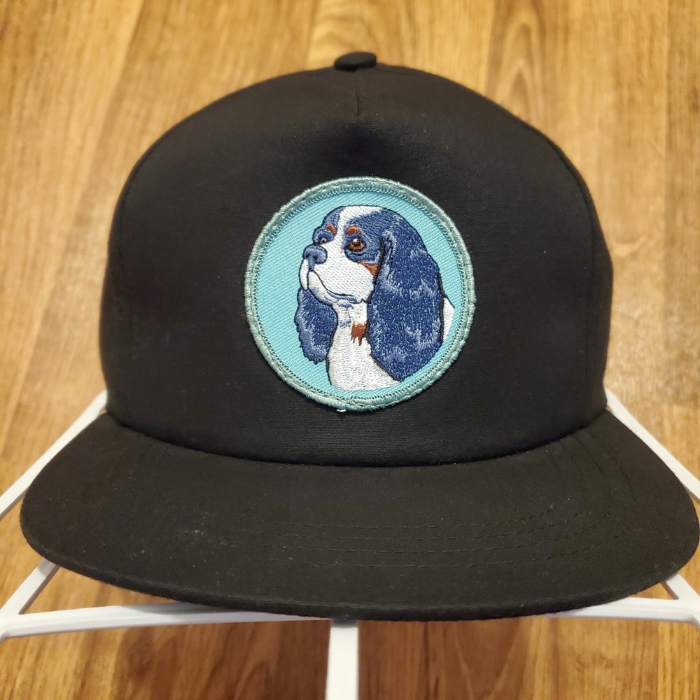 Dog Hat Cap Adult Snapback‎ Black Cocker Spaniel Logo Dog Limited New